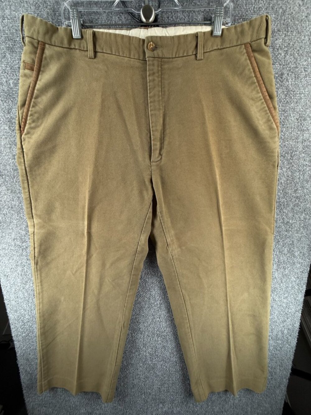 Orvis Moleskin Soft Chamois Feel Pants Men Green / Brown 40 Cotton ACTL 37X27